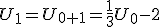 U_{1}=U_{0+1}=\frac{1}{3}U_{0}-2